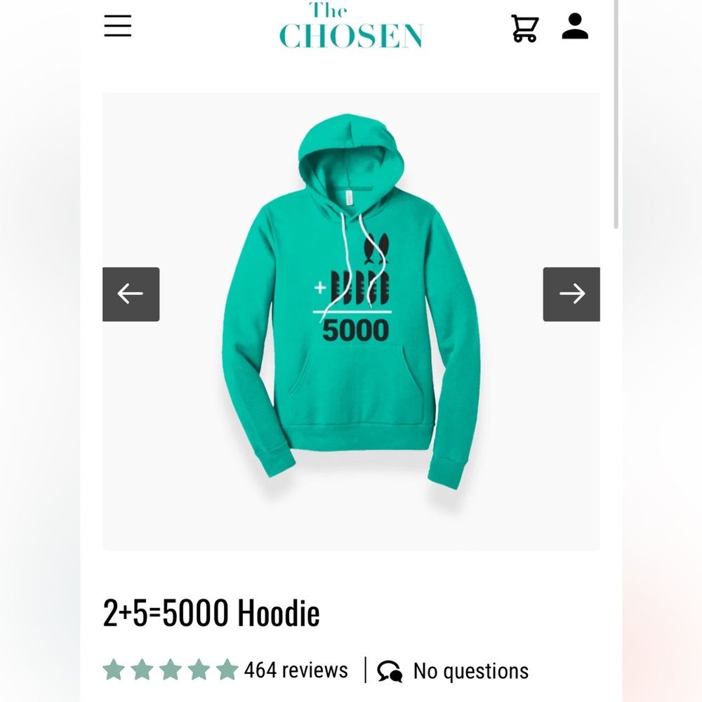 The Chosen Teal Graphic Hoodie Adult Size Small New